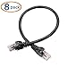 Cable Matters 8-Pack Snagless Short Cat 5e Ethernet Cable - 1ft, Gigabit Cat5e Cable, Cat5e Ethernet Cord, Black