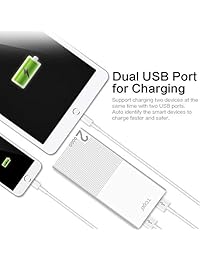 Cargador portátil TG90 de 10000 mAh, 2 puertos USB, cargador externo para iPhone, iPad, Samsung Galaxy, dispositivos Android, Nintendo Switch y más