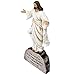 Jesus on Rock Statue with Inscribed Bible Verse From Matthew 11:28 for Decorative Christian Home Decor Sculptures As Spiritual Table Decorations Or Divine Religious Gifts for Easter and Christmas