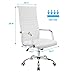 Furmax Ribbed Office Chair High Back PU Leather Executive Conference Chair Adjustable Swivel Chair with Arms (White)