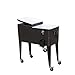 Tenive 80-Quart Rolling Wheels Ice Chest Portable Patio Party Bar Drink Entertaining Outdoor Cooler Cart - Brown Wicker Pattern