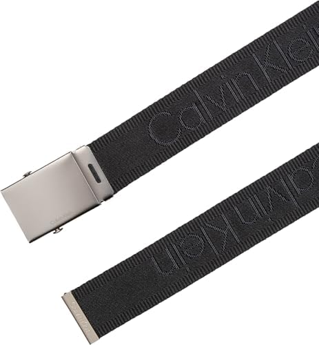 Placa de fitas do cinto do cinto masculino 3,8 cm com fivela e placa, preto (preto/estanho), 115 cm