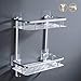 KES 2-Tier Bathroom Shelf No Drill Rectangle Shower Caddy Organizer Aluminum Without Drilling Screw Free Wall Mount Anodized, A4028BDF