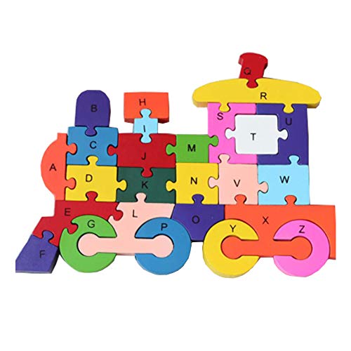HIPGCC Train Jigsaw Puzzles رسالة تعليمية ولعبة أرقام ، لعبة لعب الأطفال التفاعلية ، ألعاب كتل خشبية للأطفال 3 4 5 سنوات من العمر وما فوق الأولاد الصغار أطفال ما قبل المدرسة