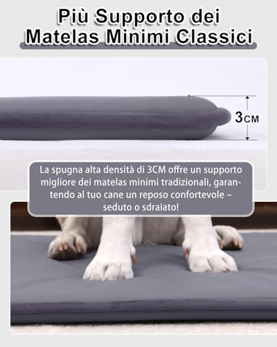 Favodormir Medium Waterproof Outdoor Dog Bed, 90 x 57 cm, Artificial Leather Dog Bed, Easy to Clean, Portable & Compact Dog Bed, Dog Mat for Indoor & Travel, Grey