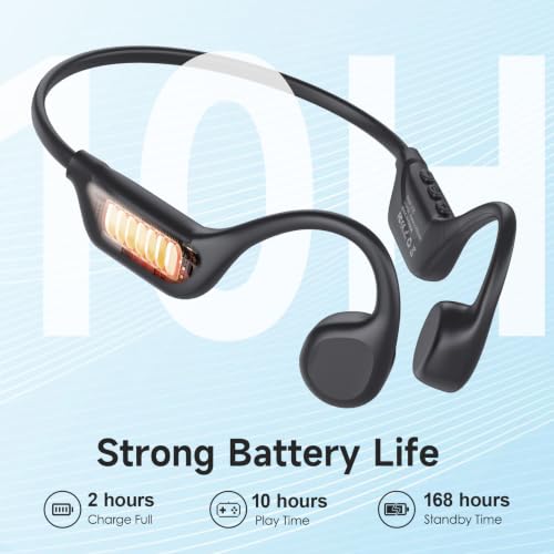 isightguard Bone Conduction Bluetooth 6.0 Headphones IPX5 Waterproof Open Ear Bone Conduction Earbuds, 10 Hours Battery Life, Wireless Bone Headset for Sports Cycling Running