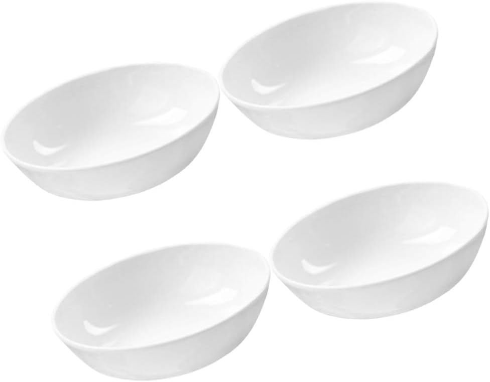 UPKOCH 4pcs White Ceramic Dip Bowls Sauce Dishes Seasoning Dishes Serving Dishes Seasoning Bowl Sushi Soy Dishes for Snack Sushi Fruit Appetizer Dessert - Image 4