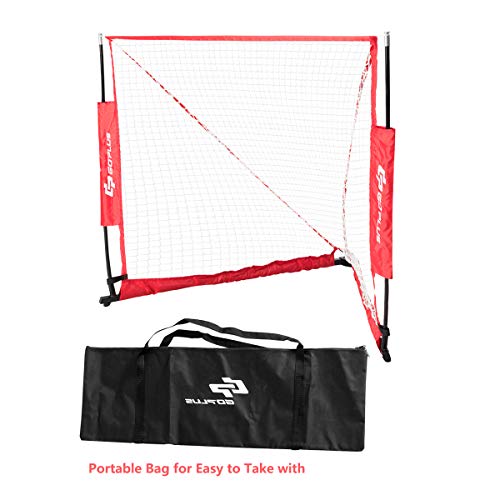 image for Goplus 4' x 4' Lacrosse Goal Net Foldable Portable Youth Lacrosse Goal