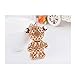 S&E Women's Gold Plated Lovely Little Bear Design Crystal Rhinestone Key Chain Keyrings Bag Ornament