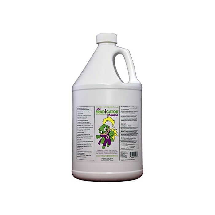 Lice ERADICATOR Foam Mousse 1 Gallon Refill Bottle/Non-Toxic, Natural Lice Treatment, Soothing Peppermint Formula / 128…