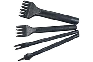 Citian Alloy Steel 4pcs 6mm 1/2/4/6 Prong Lacing Diamond Stitching Chisel Hole Punches Tool,Sharp Pricking Iron Leather Craft Tool Sets DIY Handwork