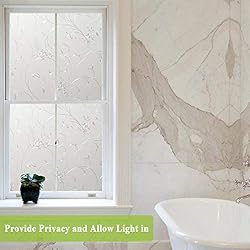 Mikomer Privacy Window Film Etched Flowers Static