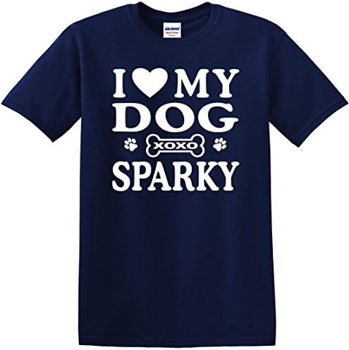 Youth T-Shirt I Love (Heart) My Dog Sparky Large Funny Kids Tee