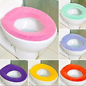Hwjmy 1 St Toilet Seat Case Warmer Toilet Accessoires Voetstuk Pan Kussen Pads Wasbare Toilet Stoelhoezen Willekeurige…