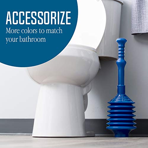 VETTA Professional Bellows Accordion Toilet Plunger, High Pressure Thrust Plunge Removes Heavy Duty Clogs from Clogged Bathroom Toilets, All Purpose Commercial Power Plungers for Any Bathrooms, Blue - Thumbnail 3