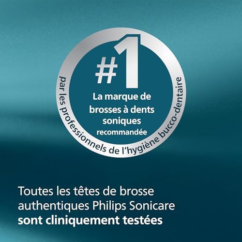 Sonicare G3 Premium Gum Care - têtes de brosse à dents de rechange d'origine, noir, lot de 6, HX9056/88