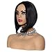 12 inches Short Bob Wigs for Black Women, Shoulder Length High Temperature Fiber Hair Women's wig, Black color, Soft Silk, Daily or Party Wear, By Suri Hair