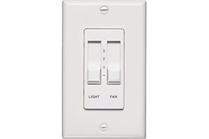 QUORUM INTERNATIONAL Quorum 7-1192-6, Three Speed and Light Dimming Wall Slide Control, White