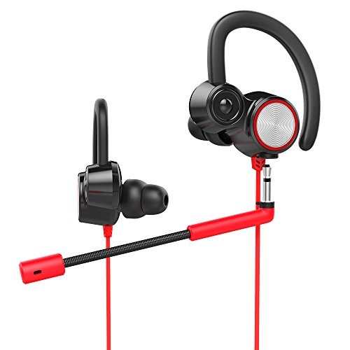 Professional Mobile Gaming Headset, Headphones with Dual Microphone, Dual Driver,Noise Cancelling, High-fidelity Stereo Earphones, Comfort-Fit for Smart Phone/PC/Nintendo Switch/XboxOne/PS4 (Red)