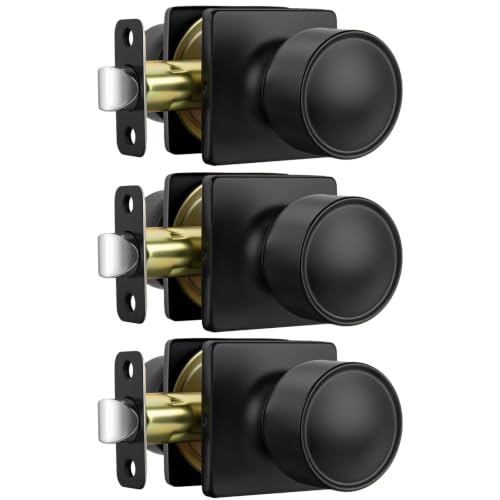 Goldenwarm Black Square Closet Door Knobs