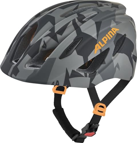 ALPINA PICO Flash Kinderfahrradhelm, Black-camo orange matt, 50-55 cm