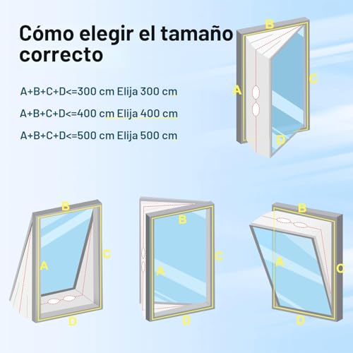 400CM Window Seal Kit for Mobile Air Conditioners, Energy Efficient Hot Air to Fix on Windows, Mobile Dryer, White, No Drilling Required.