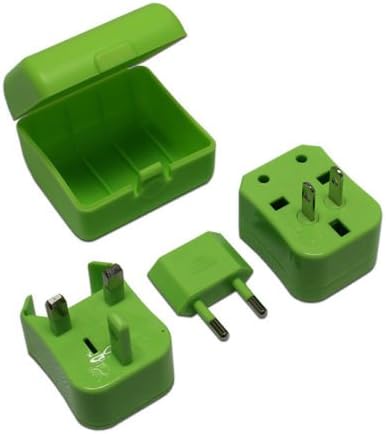 Green Travel Plug Power Outlet Socket Adapter Converter Us Uk Eu Au