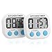 Sminiker Professional 2pcs Countdown Timer Magnetic Digital Kitchen Timer for Cooking Large LCD Display Batteries Included