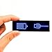 Blue LED Name Badge,SOCW Reuseable Price Tag Rechargeable LED Business Card Screen with 44x11 Pixels USB Programming Digital Sign Temperature Display for Restaurant Shop Exhibition Nightclub Hotel