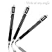 MEKO 3-in-1 Precision Series Disc Stylus Pen, 6-Inch (2 Piece) with 4 Pieces Disc, 2 Pieces Fiber Tip and 2 Pieces Refill Ink - Black/Black