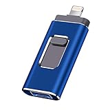 USB Flash Drive Photo Stick 256GB for iPhone, iPhone External Memory for iPhone, Android, PC Photos and Mobile Phone and Computer Compatible 3.0 Flash Drive RUIMFKJ(XT-256GB- Blue)