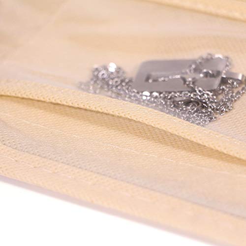 DIOMMELL 80 Pockets Hanging Jewelry Organizer for Women, Storage Bag for Earrings Necklace Bracelet Ring Accessory Display Holder, Beige