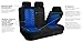 FH-FB071115 Complete Set Travel Master Seat Covers Airbag Ready & Rear Split, Blue/ Black- Fit Most Car, Truck, Suv, or Van