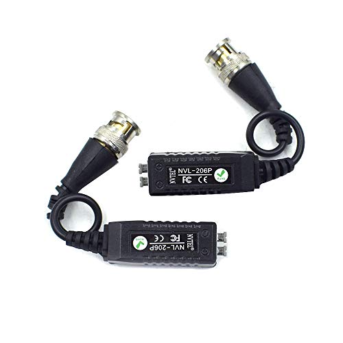 Hxchen Transmission NVL-206P Single Channel Passive HD CCTV Camera Video Balun Transceiver Adapter UTP Transmission - (1 Pair)