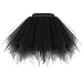 Honeystore Women's Short Vintage Ballet Bubble Puffy Tutu Petticoat Skirt Black