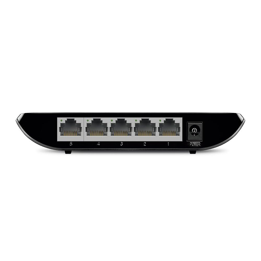 TP-Link TL-SG1005D 5-Port Gigabit Desktop Switch (5 10/100/1000Mbps-RJ45-Ports, Autoabstimmung, Auto-MDI/MDIX, Green IT, 70% Energie einsparen, Plastikgehäuse) schwarz 5