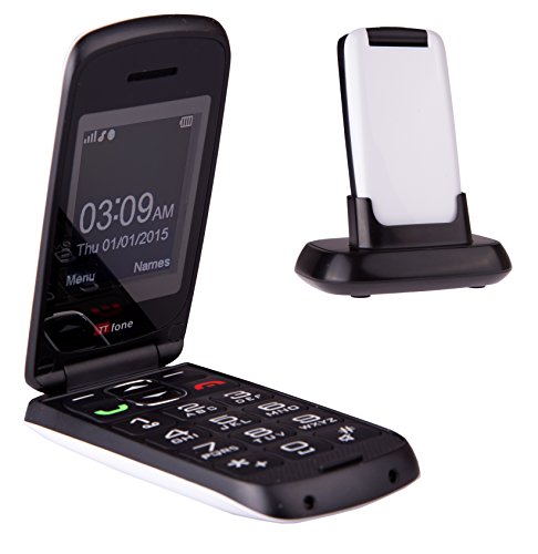 TTfone Star Big Button Simple Easy To Use Clamshell Flip Mobile Phone with O2 Pay as You Go - White