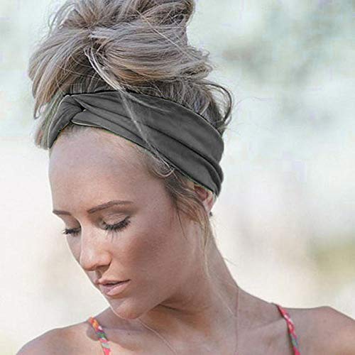 RIOSO Turban Headbands for Women Twisted Boho Headwrap Yoga Workout Sport Thick Head Bands - Thumbnail 4