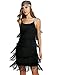Women 1920s Gatsby Cocktail Sequin Art Deco Flapper Dress, A-black, Large
