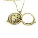 Honbay Retro Tree of Life 5X Magnifier Magnifying Glass Sliding Top Magnet Pendant Necklace, Gold Tone