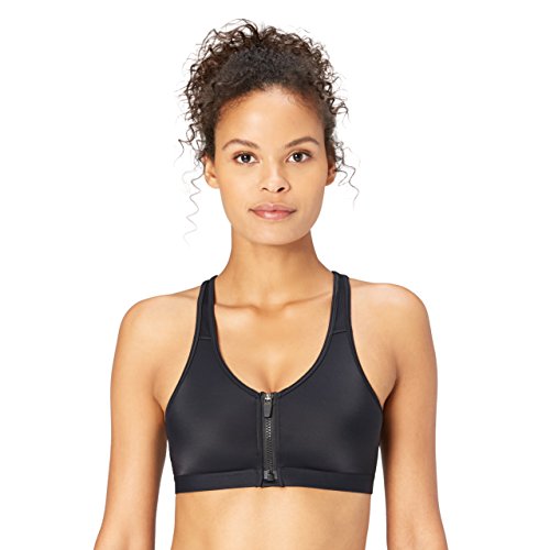 Core 10 Women's Light Support Strappy Front-Zip Sports Bra, 36C/D