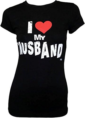 I Love My Husband Womens Slim Juniors Fitted T-Shirt - (X-Large) - Black