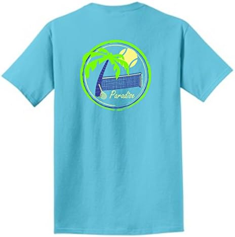 Tennis Bum Paradise Tee Shirt (Palm Trees) Tidal Wave (Adult Medium)