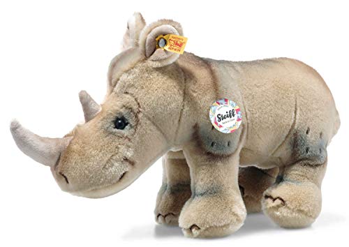 Steiff 085529 Original Plüschtier Nasilie Nashorn, Back in Time Kuscheltier ca. 28 cm, Markenplüsch mit Knopf im Ohr…