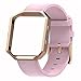 Henoda Compatible with Fitbit Blaze Bands Leather Small Large Strap Smart Fitness Watch Band Women Men (6. A Pink Band and Rose Gold Frame, Small: 5.7