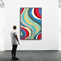 Framed Canvas Wall Art Color Block Canvas Prints Home Artwork Decoration for Living Room,Bedroom - 16x24 inches