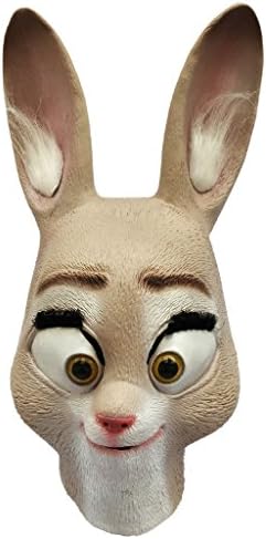 Demi Sharky Novelty Halloween Costume Party Latex Rabbit Animal Horror Mask for Adult and Children