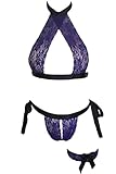 Dear-Lover Women Cutout Lace Babydoll Chemise Sleepwear Lingerie