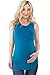 Sweet Mommy Bamboo Simple Maternity and Nursing Long Tank Top Blue, L