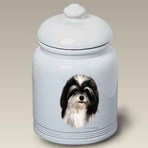 Havanese (Black and White): Ceramic Treat Jar 10" High #34092